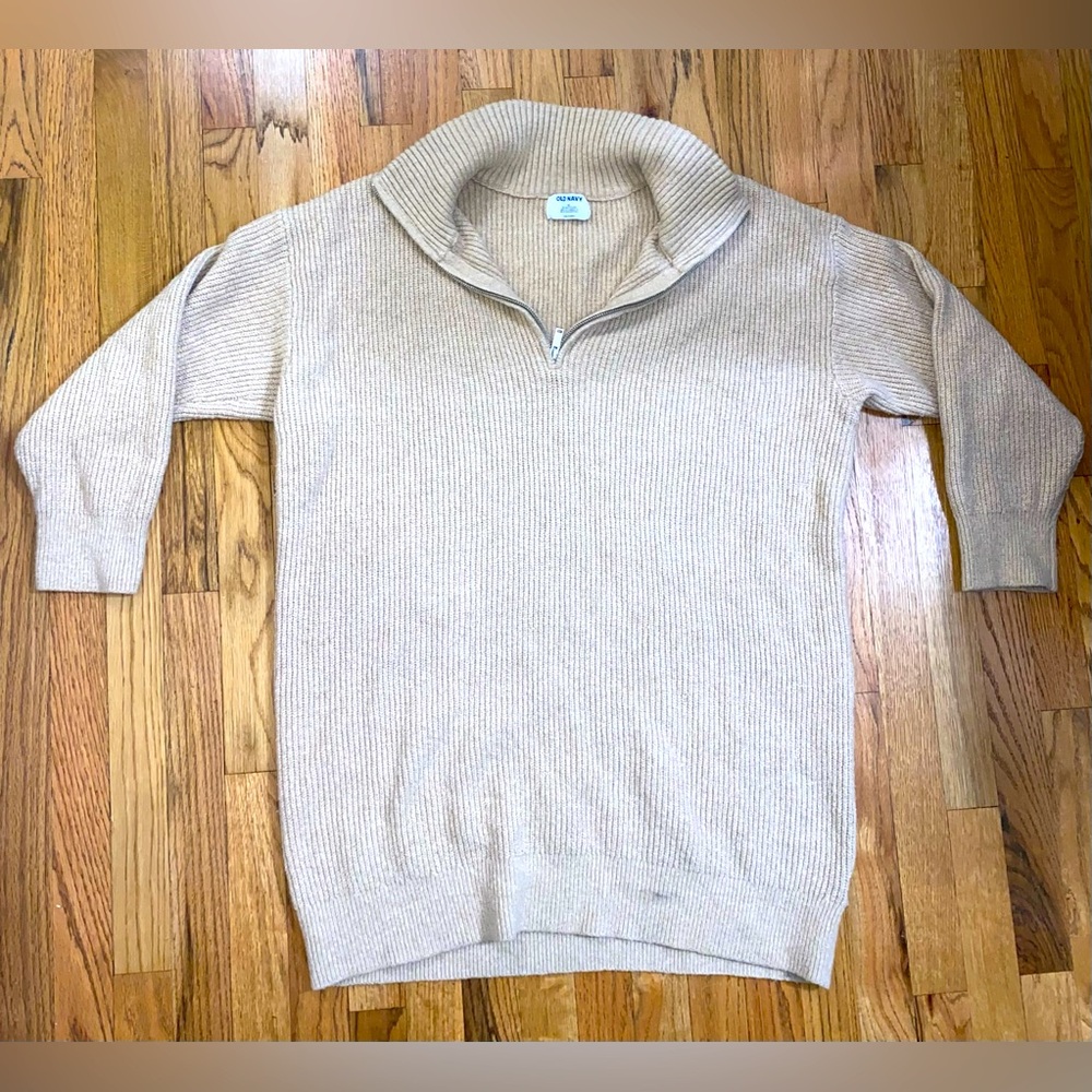 old navy pullover half zip sz 2XL beige sweater